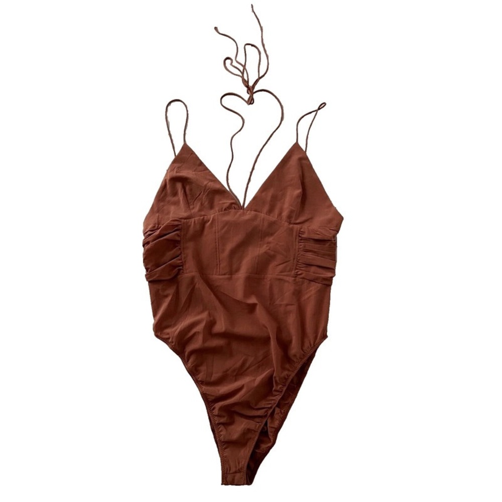 Zara Strappy Bodysuit Brown